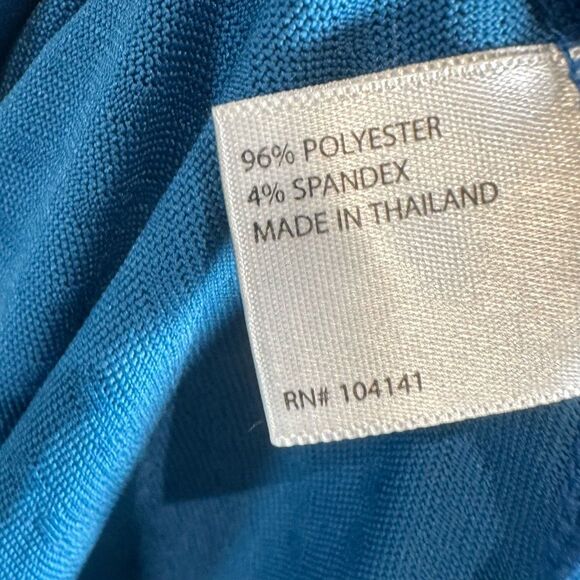 Lady Hagan blue textured and branded hydro dri gold polo size large - Picture 7 of 8